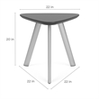 Willow Lounge Reception Waiting Room End Table HPL Top / Silver Steel / Black