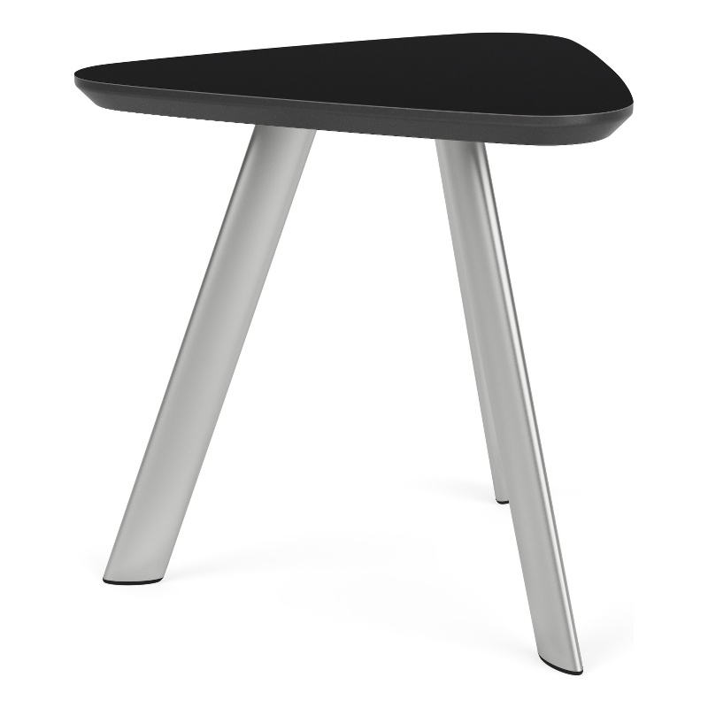 Willow Lounge Reception Waiting Room End Table HPL Top / Silver Steel / Black