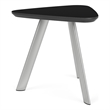 Willow Lounge Reception Waiting Room End Table HPL Top / Silver Steel / Black