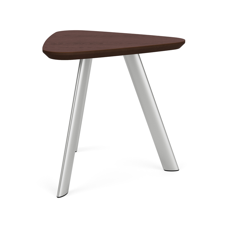 Willow Lounge Reception Waiting Room End Table HPL Top / Silver Steel / Walnut