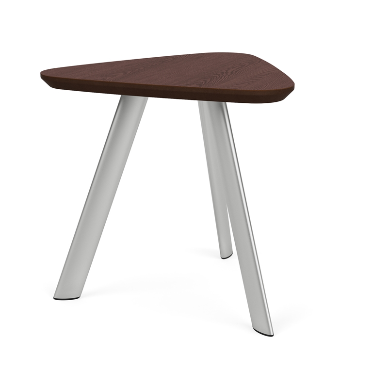 Willow Lounge Reception Waiting Room End Table HPL Top / Silver Steel / Walnut