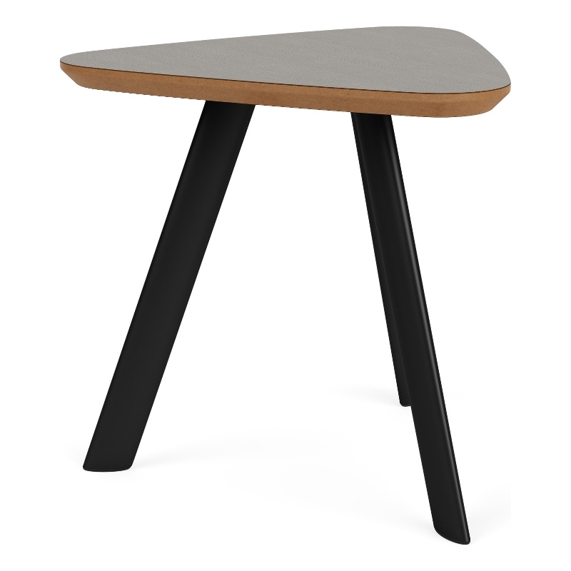 Willow Lounge Reception Waiting Room End Table HPL Top / Black Steel / Gray