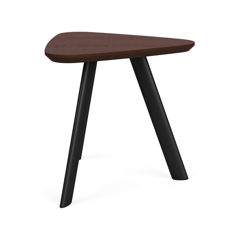 Willow Lounge Reception Waiting Room End Table HPL Top / Black Steel / Walnut