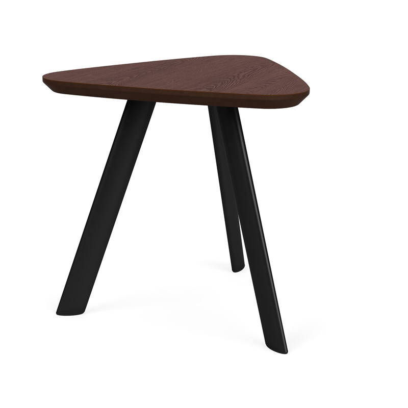 Willow Lounge Reception Waiting Room End Table HPL Top / Black Steel / Walnut