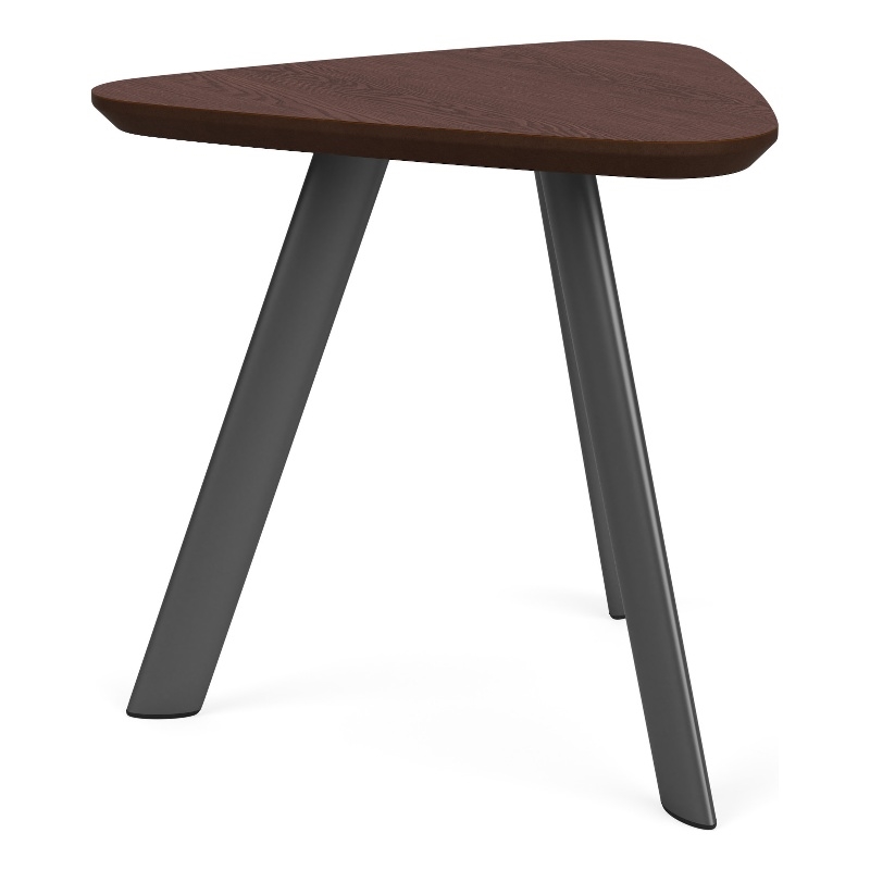 Willow Lounge Reception Waiting Room End Table HPL Top / Charcoal Steel / Walnut