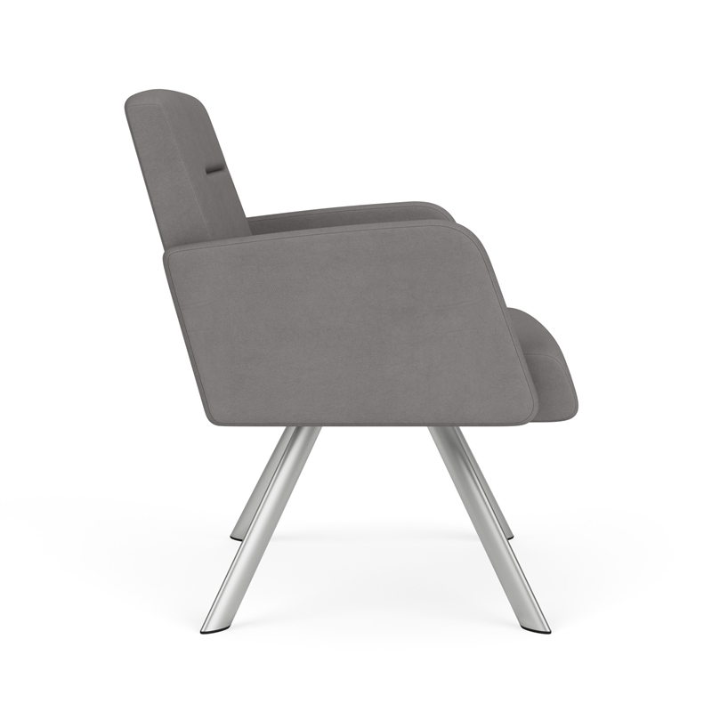Willow Lounge Reception Waiting Bariatric Chair / Silver Steel / Light Gray