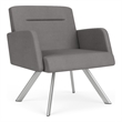 Willow Lounge Reception Waiting Bariatric Chair / Silver Steel / Light Gray