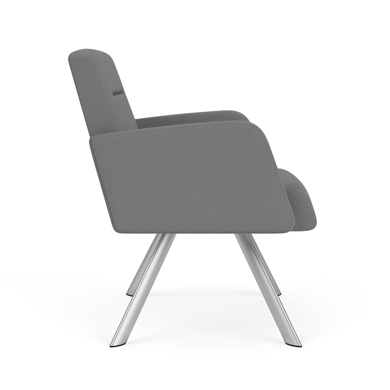 Willow Lounge Reception Waiting Bariatric Chair / Silver Steel / Light Gray
