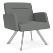 Willow Lounge Reception Waiting Bariatric Chair / Silver Steel / Light Gray