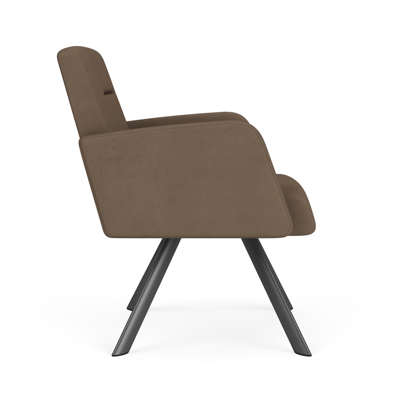 Willow Lounge Lobby Reception Waiting Guest Chair / Charcoal Steel / Brown