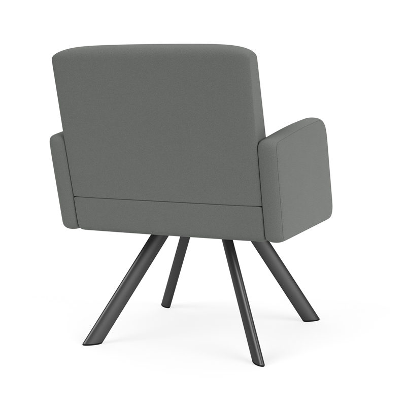Willow Lounge Lobby Reception Waiting Guest Chair / Charcoal Steel / Light Gray