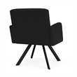 Willow Lounge Lobby Reception Waiting Guest Chair / Black Steel / Black
