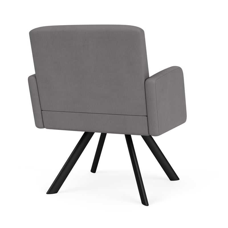 Willow Lounge Lobby Reception Waiting Guest Chair / Black Steel / Light Gray