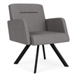 Willow Lounge Lobby Reception Waiting Guest Chair / Black Steel / Light Gray