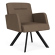 Willow Lounge Lobby Reception Waiting Guest Chair / Black Steel / Brown