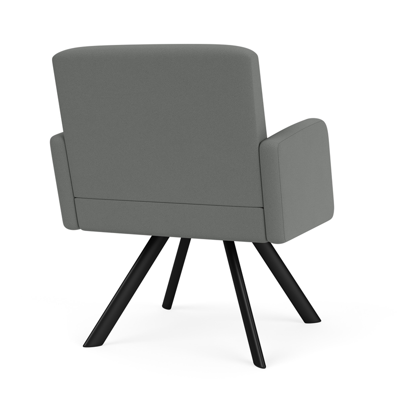 Willow Lounge Lobby Reception Waiting Guest Chair / Black Steel / Light Gray