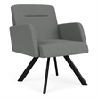 Willow Lounge Lobby Reception Waiting Guest Chair / Black Steel / Light Gray