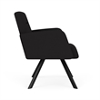 Willow Lounge Lobby Reception Waiting Guest Chair / Black Steel / Black