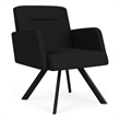 Willow Lounge Lobby Reception Waiting Guest Chair / Black Steel / Black
