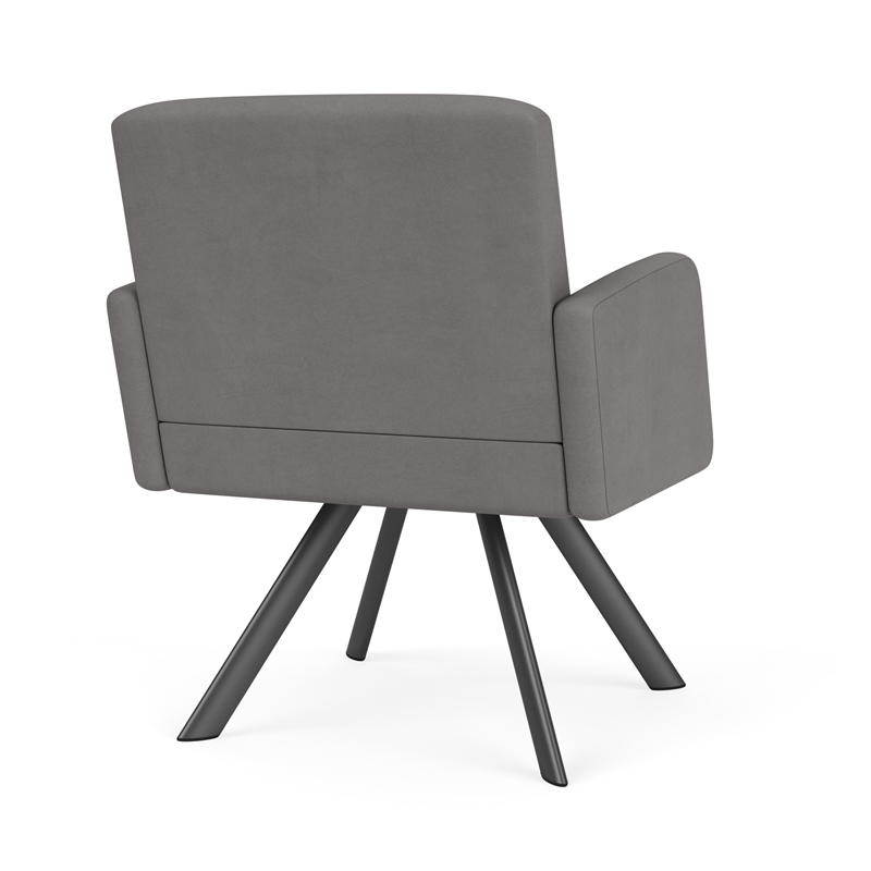 Willow Lounge Lobby Reception Waiting Guest Chair / Charcoal Steel / Light Gray