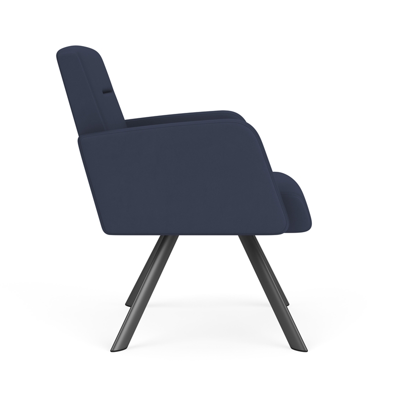 Willow Lounge Lobby Reception Waiting Guest Chair / Charcoal Steel / Blue