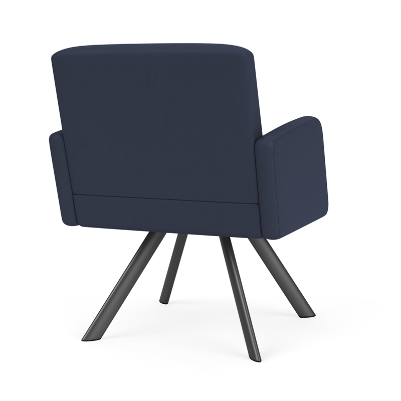 Willow Lounge Lobby Reception Waiting Guest Chair / Charcoal Steel / Blue