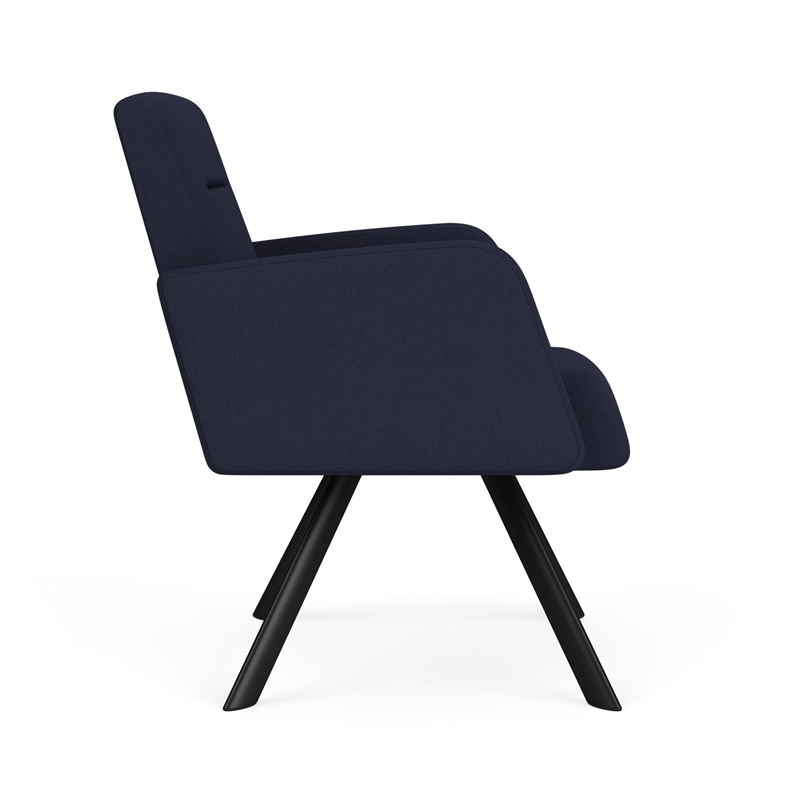 Willow Lounge Lobby Reception Waiting Guest Chair / Black Steel / Navy Blue