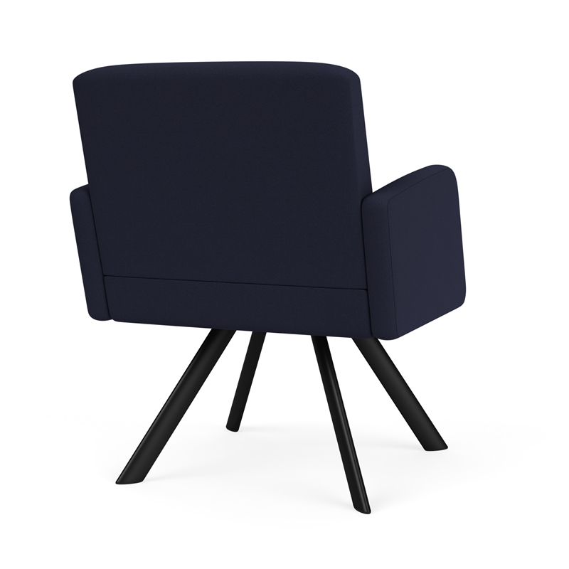 Willow Lounge Lobby Reception Waiting Guest Chair / Black Steel / Navy Blue