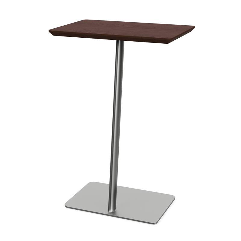 Willow Lounge Lobby Reception Waiting Personal Table / Silver Steel / Walnut