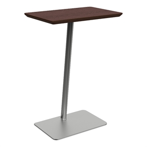 Willow Lounge Lobby Reception Waiting Personal Table / Silver Steel / Walnut