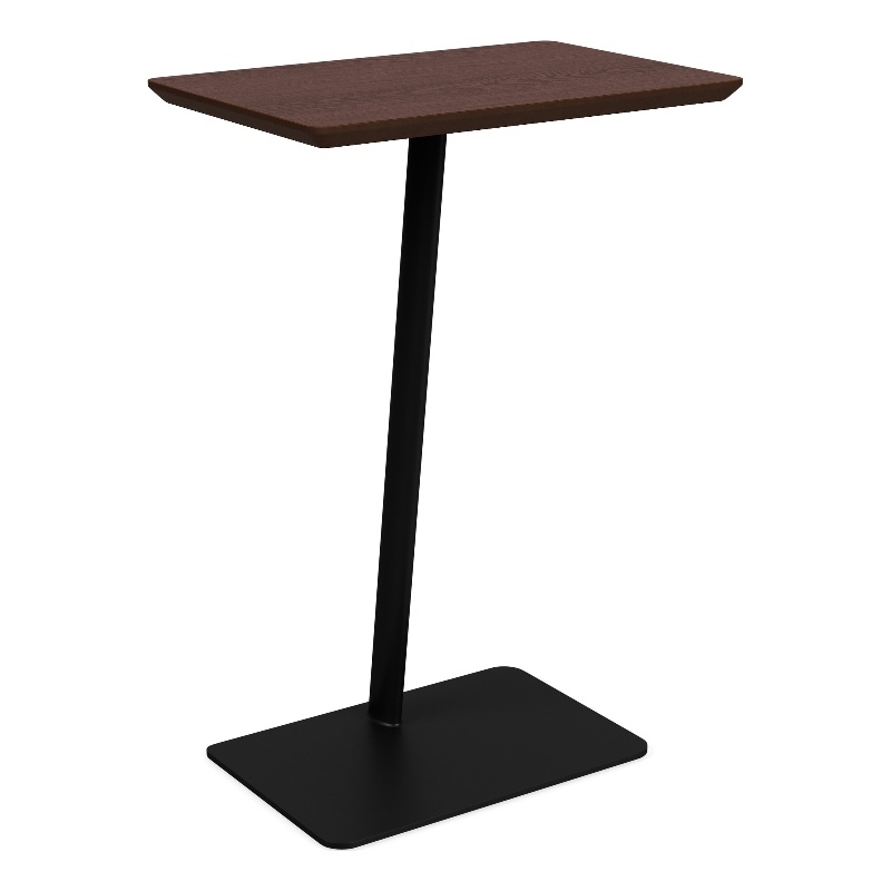 Willow Lounge Lobby Reception Waiting Personal Table / Black Steel / Walnut