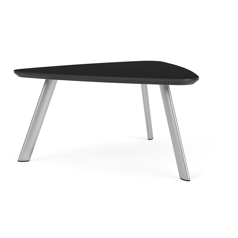 Willow Lounge Reception Conversational Table HPL Top / Silver Steel / Black