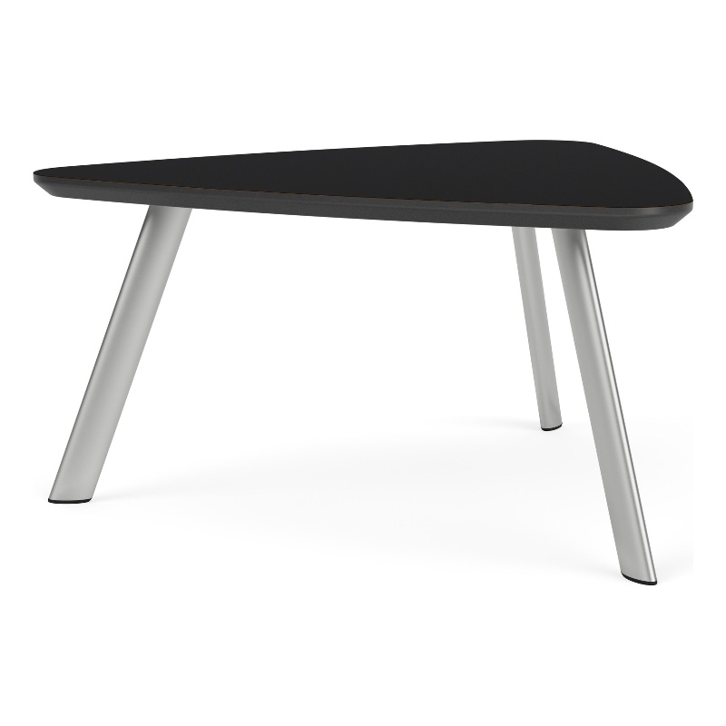 Willow Lounge Reception Conversational Table HPL Top / Silver Steel / Black