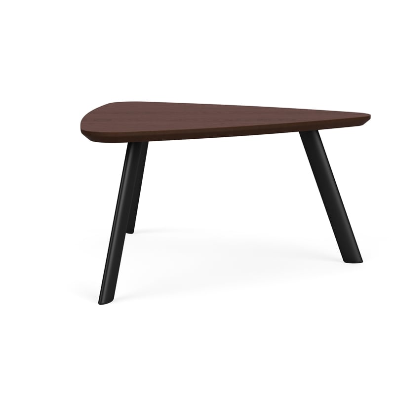 Willow Lounge Reception Conversational Table HPL Top / Black Steel / Walnut