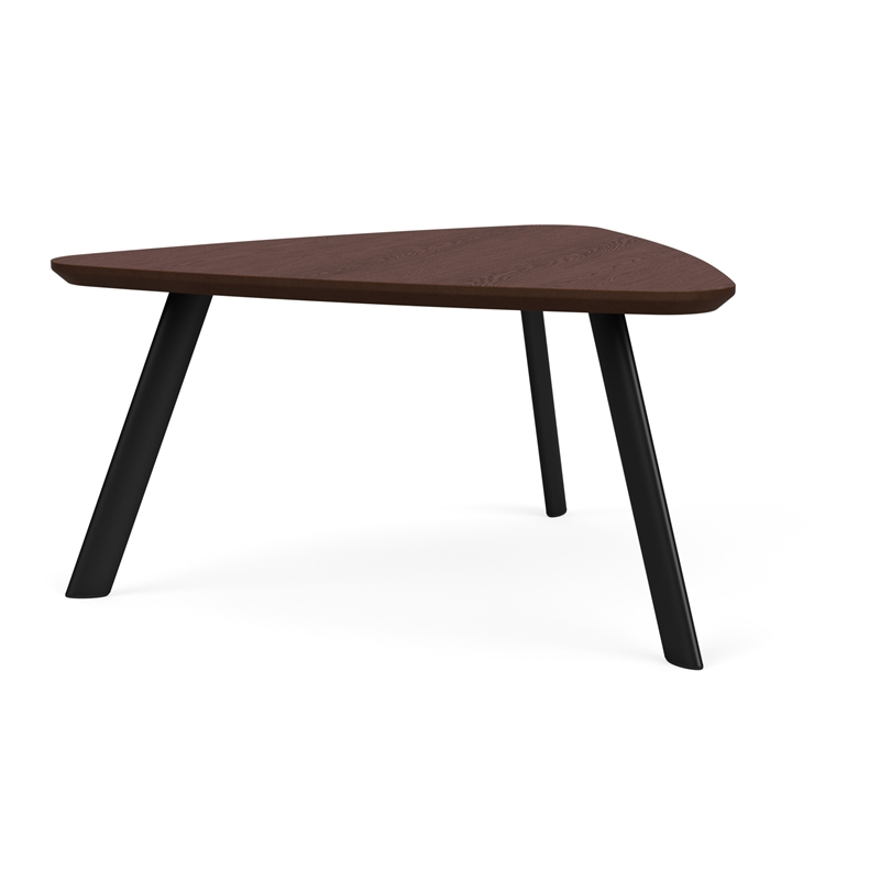 Willow Lounge Reception Conversational Table HPL Top / Black Steel / Walnut