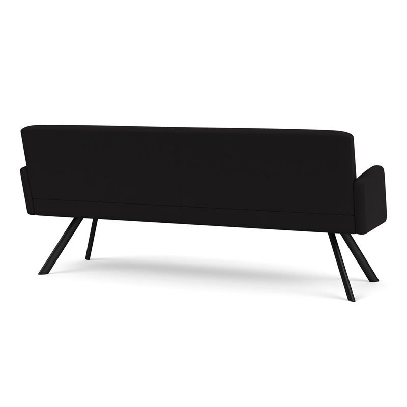 Willow Lounge Lobby Reception Waiting Room Healthcare Sofa / Black Steel / Black