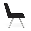 Willow Lounge Reception Armless Swivel Guest Chair / Silver Steel / Black