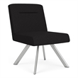 Willow Lounge Reception Armless Swivel Guest Chair / Silver Steel / Black