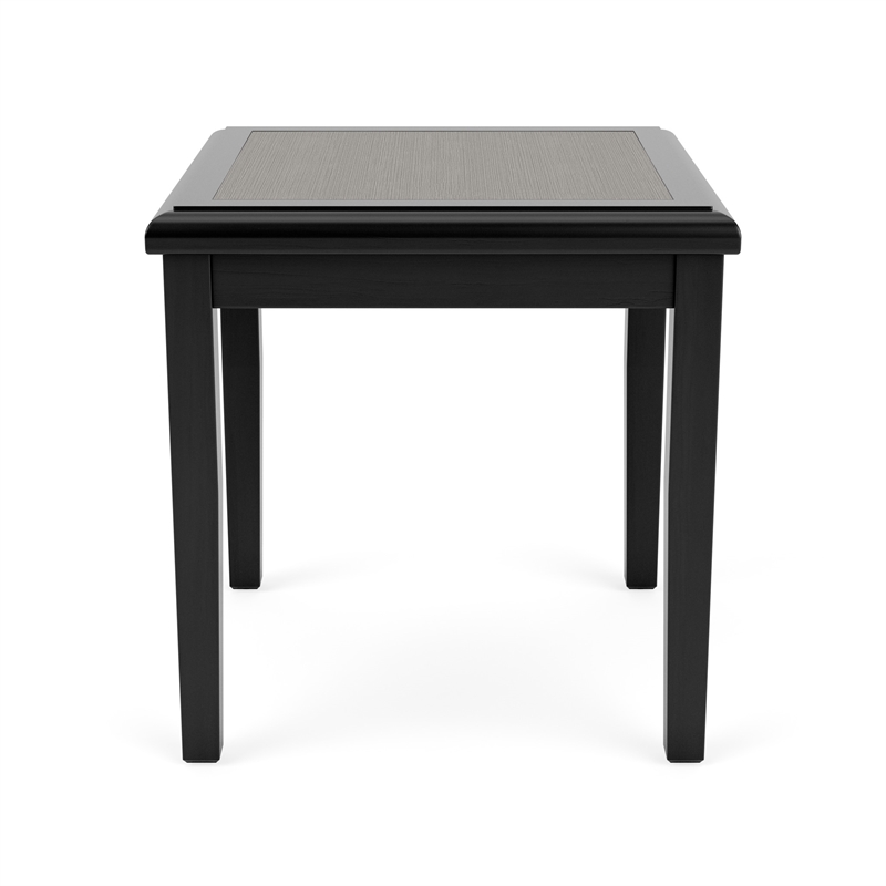 Belmont Lounge Reception Waiting Room HPL Top End Table / Black Wood / Gray