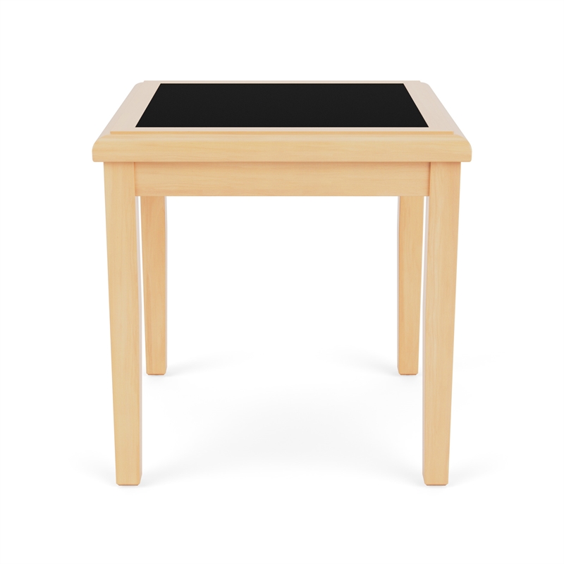 Belmont Lounge Reception Waiting Room HPL Top End Table / Natural Wood / Black