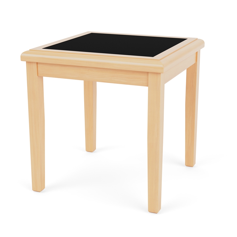 Belmont Lounge Reception Waiting Room HPL Top End Table / Natural Wood / Black