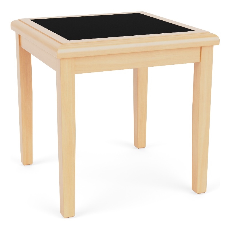 Belmont Lounge Reception Waiting Room HPL Top End Table / Natural Wood / Black
