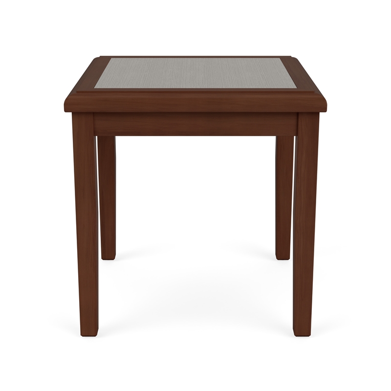 Belmont Lounge Reception Waiting Room HPL Top End Table / Walnut Wood / Gray