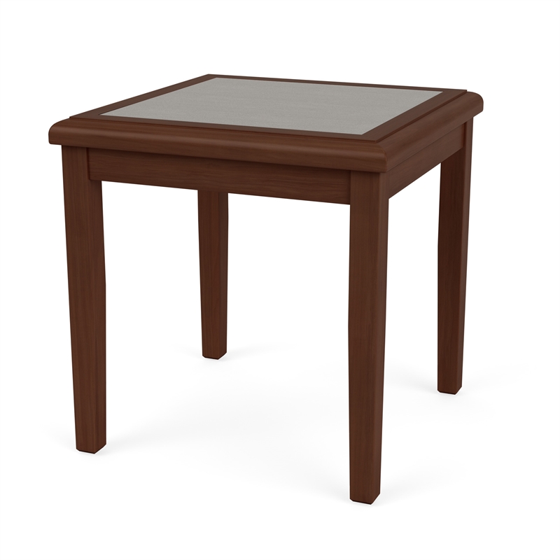 Belmont Lounge Reception Waiting Room HPL Top End Table / Walnut Wood / Gray
