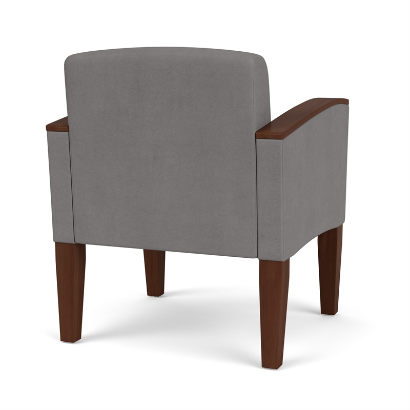 Belmont Lounge Reception Waiting Guest Chair / Walnut Wood Legs / Light Gray