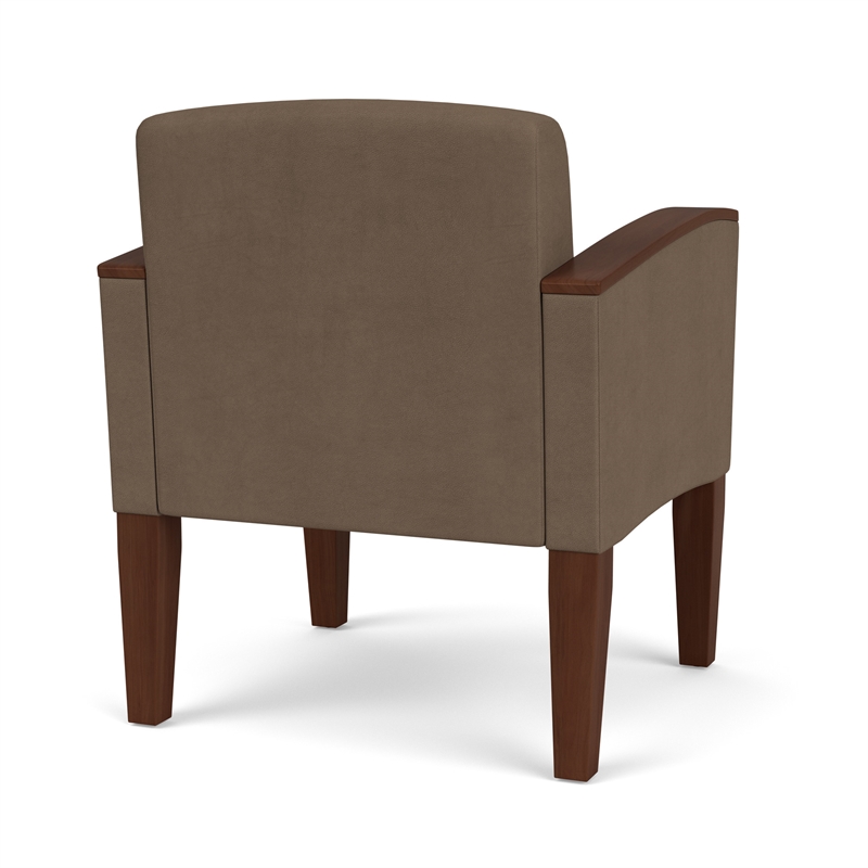 Belmont Lounge Lobby Reception Waiting Guest Chair / Walnut Wood Legs / Brown