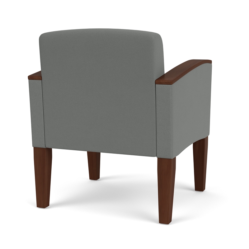 Belmont Lounge Reception Waiting Guest Chair / Walnut Wood Legs / Light Gray