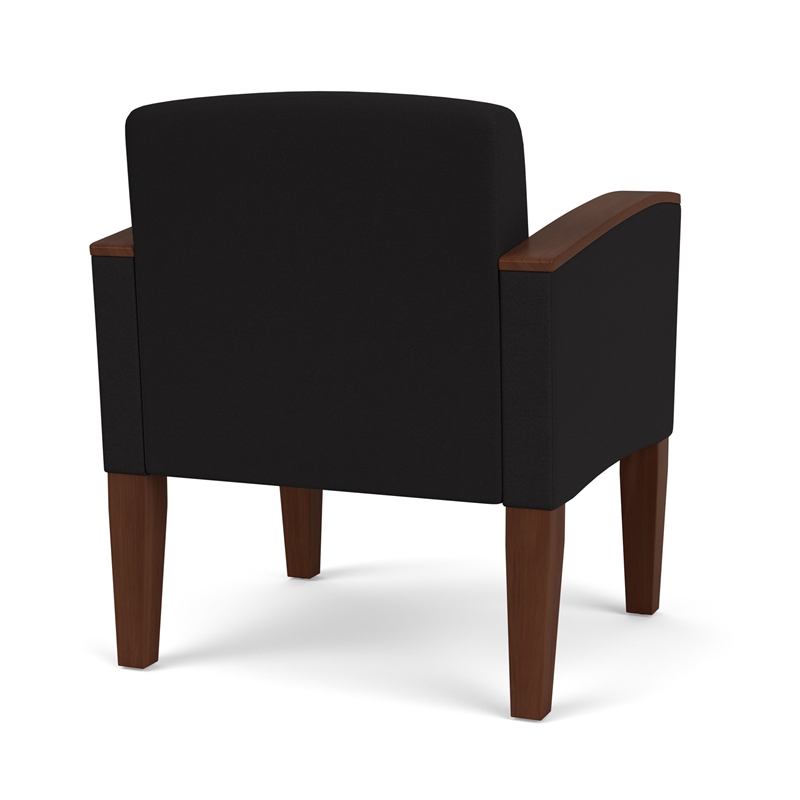 Belmont Lounge Lobby Reception Waiting Guest Chair / Walnut Wood Legs / Black