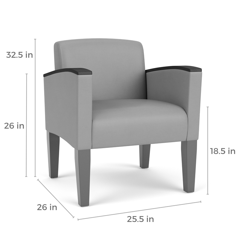 Belmont Lounge Lobby Reception Waiting Guest Chair / Walnut Wood Legs / Blue