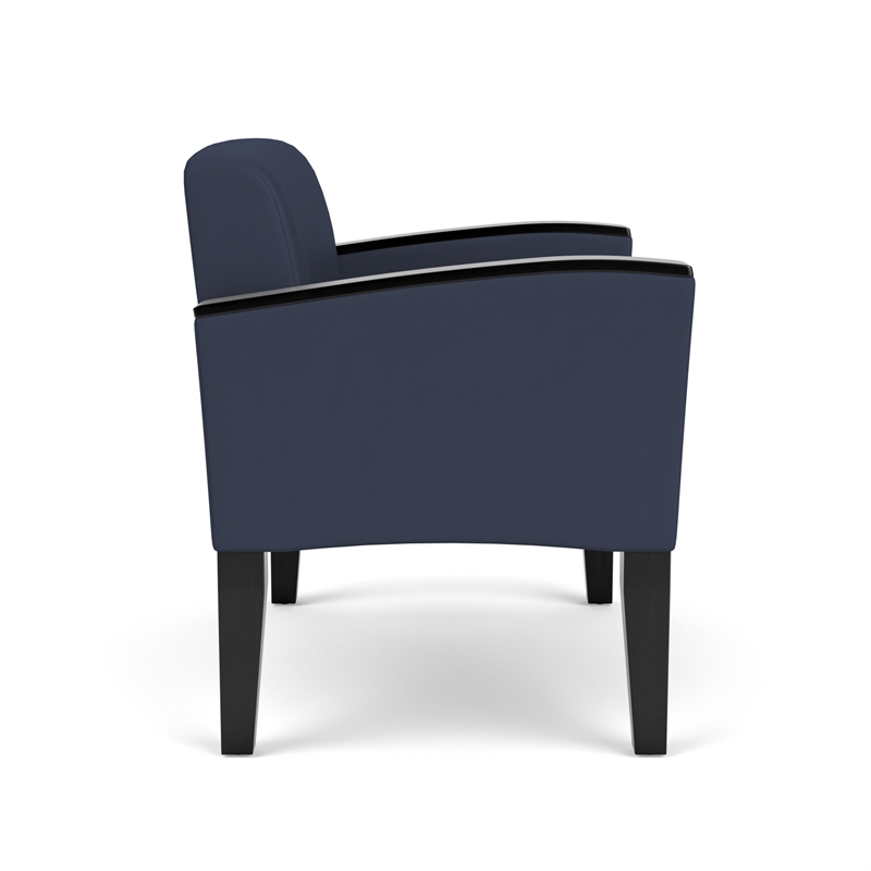 Belmont Lounge Lobby Reception Waiting Bariatric Chair / Black Steel Legs / Blue